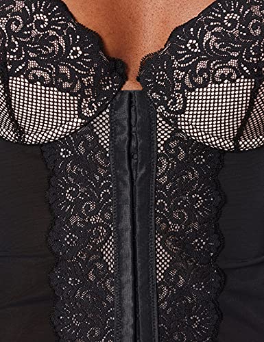 Marca Amazon - Iris & Lilly Corset de Encaje Mujer, Negro (Scooter), 90B, Label: 34B