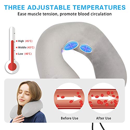 Masajeador de Cuello, BOMBOMDA Masajeador Cervical Electromagnético Inteligente Masajeador de Espalda y Cervicales, Masajeador Inalambrico con de Calefacción para Aliviar el Dolor de Espalda y Cuello