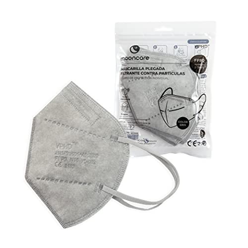 Mascarilla FFP2 De Protección Respiratoria Autofiltrante, [Oreja], Mascarilla Certificada/Homologada [No Reutilizable], Eficacia Filtración > 94%, EN149:2001+A1:2009, No Grafeno (20 Unidades Grises)
