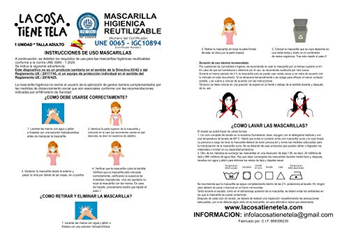 Mascarilla Higiénica de Tela Homologada Reutilizable - Aguacates