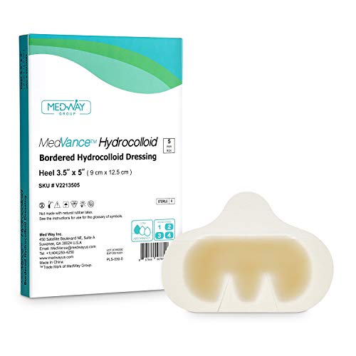 MedVanceTM Hidrocoloide: apósito adhesivo hidrocoloide confinado, talón/codo, 9 cm x 12.5 cm, caja de 5 apósitos