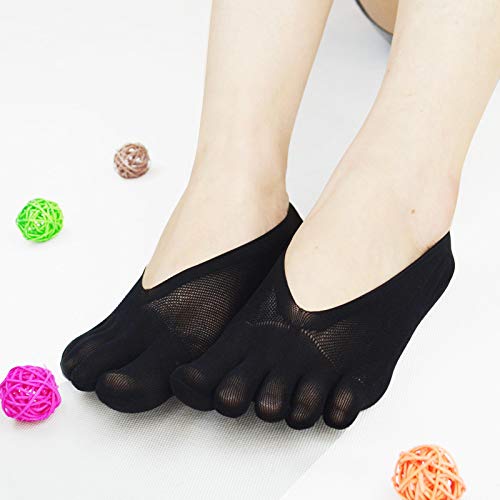 MEIJING Medias de compresión ortopédicas para mujer, con dedos de los pies, ultra bajas, forro de gel, transpirables, para estudiantes, mujeres, ultrafinas, ultra cómodas, cinco dedos