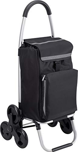 Meister - Carrito de la compra, 54 L, con compartimento refrigerador, bolsa extraíble y resistente a la lluvia, colgador para el carro de la compra, carrito plegable, 6816810