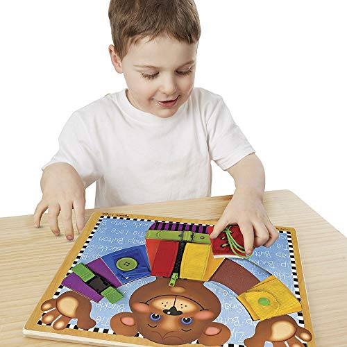 Melissa & Doug- Tablero de Madera Habilidades Básicas, Multicolor (13784)