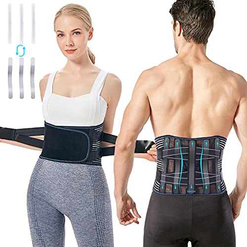 Mercase Cinto Lombar Suporte Lombar Transpirable con Placas de Soporte Reemplazables para Aliviar el Dolor Lumbar en Hombres y Mujeres, Ciática, Hernia de Disco (L)