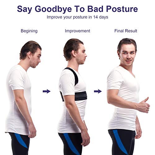 Mercase Invisible Corrector Postura para Hombre Mujer y niños, Corrector de Postura Ajustable y Transpirable,Alivia Dolor en Cuello, Espalda y Hombros (L, Cintura 32 '' - 39 '')