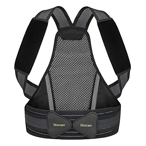 Mercase Invisible Corrector Postura para Hombre Mujer y niños, Corrector de Postura Ajustable y Transpirable,Alivia Dolor en Cuello, Espalda y Hombros (L, Cintura 32 '' - 39 '')