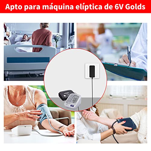 MEROM Fuente de Alimentación 6V Cargador Adaptador para Corriente Universal para monitores de presión Arterial Omron M7, M6, M6C, M500, M4, M400, M3, M2 HEM-7361 HEM-7115 BP5250, BP5350, BP7200