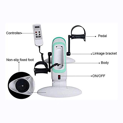 MFLASMF Ejercitador de Pedal eléctrico Bicicleta de Ejercicio portátil para Ejercicios de Rodillas y piernas Máquina de pedaleo de Ejercicios Equipo de rehabilitación de Fitness Ajustable