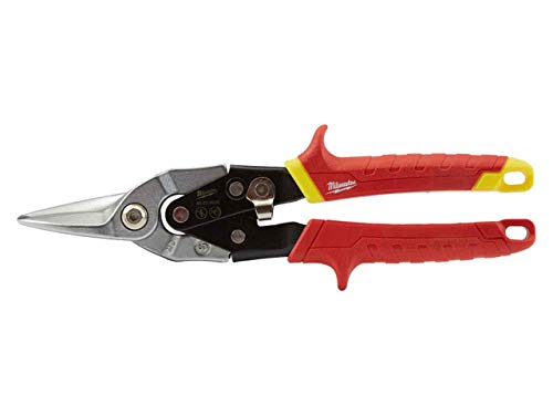 Milwaukee 48-22-4530 48224530 - Tijeras de metal para aviación de corte recto, color rojo