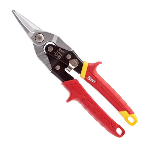 Milwaukee 48-22-4530 48224530 - Tijeras de metal para aviación de corte recto, color rojo