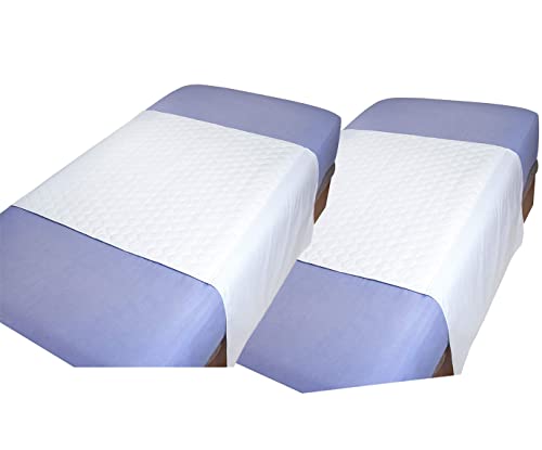 MIRTUX Pack de 2 empapadores Protector de Cama Lavable, Impermeable y Muy Absorbente con 4 Capas. Medidas 85 x 90 cm y alas a Ambos Lados de 55cm. Empapador Fabricado Super Resistentes.