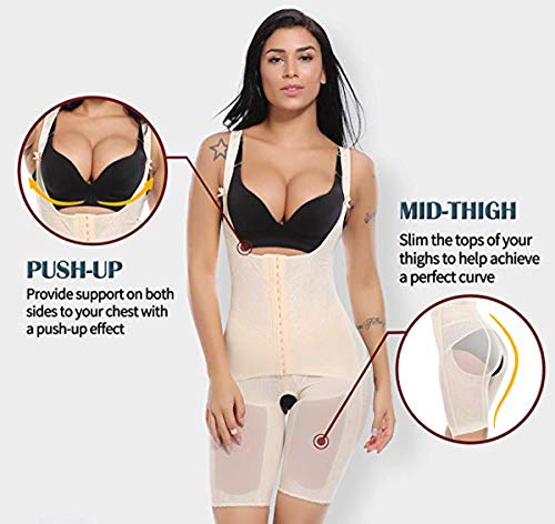 MISS MOLY Reductora de abdomen mujer reductora con gancho, cómodo y ligero Faja Buena figura inconsútil Beige L