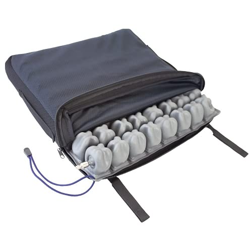 Mobiclinic, AIR-Q, Cojín antiescaras, Cojín lumbar, Cojín coxis, Celdas de aire, 43 x 43 x 7 cm