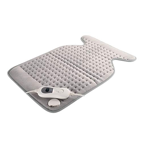 Mobiclinic, Almohadilla eléctrica dorsal y cervical, Tèrmica, 3 Niveles de calor, Apagado automático, Marca Española, Para espalda, lumbares y cervicales, Gris, 62x43