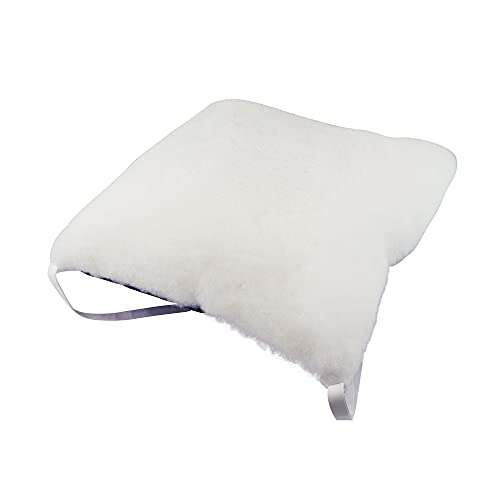 Mobiclinic, Cojín antiescaras cuadrado, Marca Española, para Silla, para Sofá, para Silla de ruedas, prevención de Ulceras por presión, Reduce presión en coxis, color Blanco