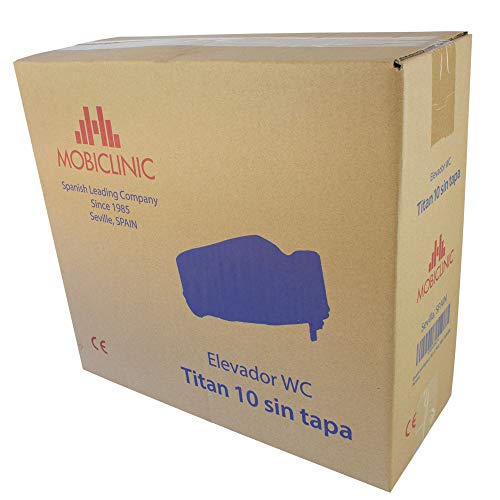 Mobiclinic, Elevador WC, Titán, 10 cm, Marca Española, Asiento Inodoro, para Personas Mayores, Ayudas para el baño, Blanco