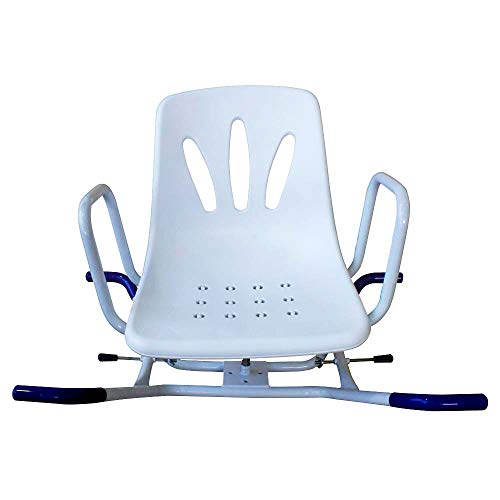 Mobiclinic, Silla de Baño Giratoria, Lago, Reposabrazos y respaldo, Giro de 360º, Anatómica, Marca Española, Resistente al agua, Para personas mayores, con discapacidad o movilidad reducida