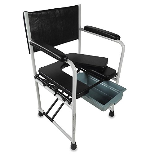 Mobiclinic, Silla WC con tapa, Ebro, Marca española, Silla con inodoro, Plegable, Acero cromado, Reposabrazos y asiento acolchados, Para ancianos y discapacitados, Conteras antideslizantes