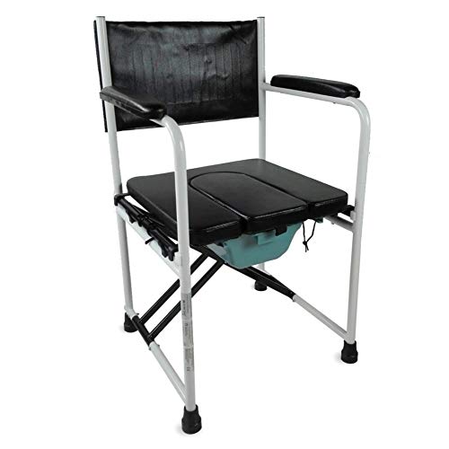 Mobiclinic, Silla WC con tapa, Ebro, Marca española, Silla con inodoro, Plegable, Acero cromado, Reposabrazos y asiento acolchados, Para ancianos y discapacitados, Conteras antideslizantes