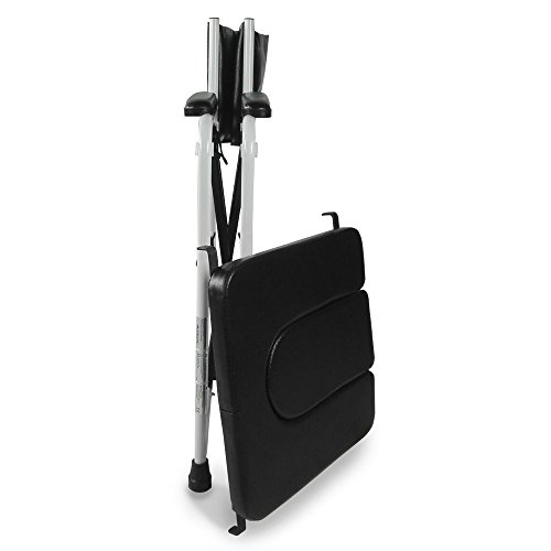 Mobiclinic, Silla WC con tapa, Ebro, Marca española, Silla con inodoro, Plegable, Acero cromado, Reposabrazos y asiento acolchados, Para ancianos y discapacitados, Conteras antideslizantes