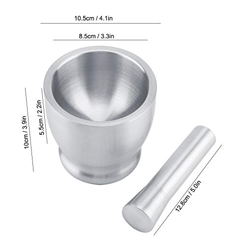 Molinillo de especias, juego de mortero y maja de acero inoxidable Molinillo de alimentos manual para cocina casera