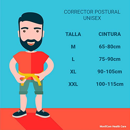 MovilCom® - Corrector de Postura Espalda y Hombros | corrector de espalda | Espalda Recta, Correctores Postural Faja, Corregir Postura Sentado Enderezar, Mujer e Hombres Talla XL