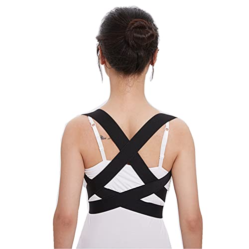 MOXIN Corrector Postura Espalda Invisible Arnes Espalda Recta, Ayuda a Enderezar y a Mantener la Espalda Recta para Espalda y Hombros,Negro,Large