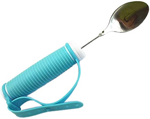 MTYQE Cuchara Fácil Agarre Tenedor con Soporte Utensilios Ayuda para Comer Vajilla Adaptable para Comer Vajilla Giratoria Acero Inoxidable para Personas Mayores Discapacidad Accidente Cerebrovascular