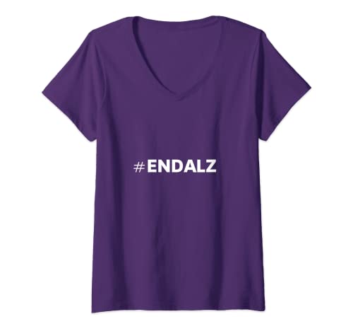 Mujer Poner fin a la conciencia de Alzheimer con hechos - END ALZ Camiseta Cuello V
