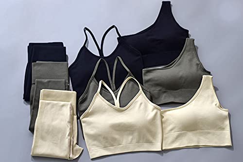 Mujeres Entrenamiento Yoga Trajes De 2 Piezas Traje Sin Fisuras Un Hombro Sujetador y De Cintura