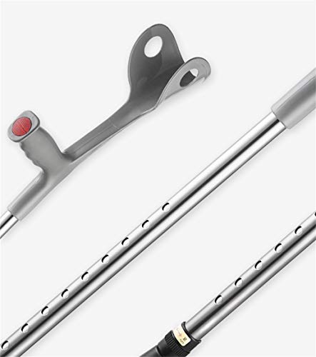 Muletas de antebrazo Individuales con Mango ergonómico/Cuidado de la Salud Muletas de Aluminio con Ajuste de Altura 95-115cm