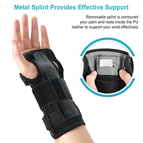 Muñequera Tunel Carpiano, Férula Muñequera con Correa Ajustable y Férula Metálica, Aliviar el Dolor de Tendinitis, Lesiones, Artritis, Fracturas, Esguinces, 1 Pieza, Universal