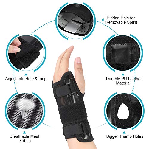 Muñequera Tunel Carpiano, Férula Muñequera con Correa Ajustable y Férula Metálica, Aliviar el Dolor de Tendinitis, Lesiones, Artritis, Fracturas, Esguinces, 1 Pieza, Universal