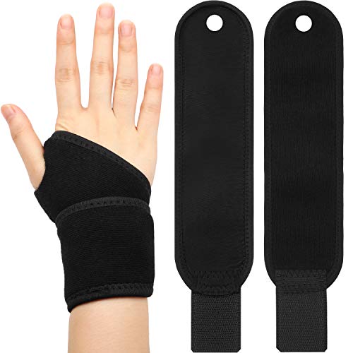 Muñequeras Ajustables Correa de Soporte de Muñeca Transpirable para Proteccion Deportiva Proporcionar Apoyo Manual Un Tamaño Adecuada para Mujer, Hombre y Niño, Mano Izquierda o Derecha (Negro)