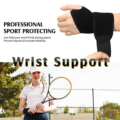 Muñequeras Ajustables Correa de Soporte de Muñeca Transpirable para Proteccion Deportiva Proporcionar Apoyo Manual Un Tamaño Adecuada para Mujer, Hombre y Niño, Mano Izquierda o Derecha (Negro)