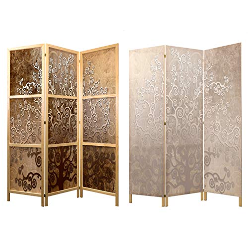 murando - Biombo XXL Arbol Abstractoo 225x171 cm 5 Paneles Lienzo de Tejido no Tejido Tela sintética Separador Madera Design de Moda Hecho a Mano Deco Home Office Japón b-C-0388-z-c