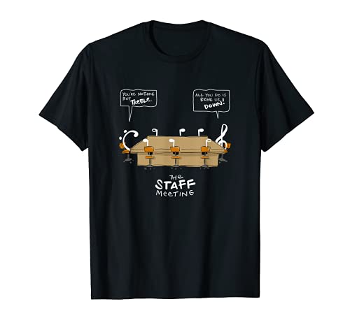 Música Clase Personal Reunión Divertido Bajo Agudos Clef Curva Pun Camiseta