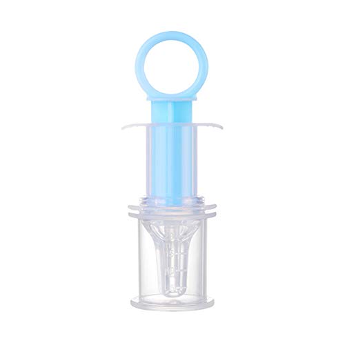NaiCasy Medicina Pediátrica dispensador Chupete de Silicona para bebés Medicina alimentador de bebé Taza Cilindro Squeeze pipeta con una Escala para los recién Nacidos Azul, Cuidado y alimentación