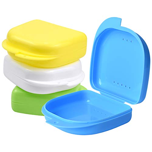 NATUCE 5PCS Caja Ortodoncia Dental, Caja de Dentadura Protector Bucal, Estuche para Dentadura Postiza, Caja Delgado para Retenedor de Ortodoncia, Aparatos Dentales