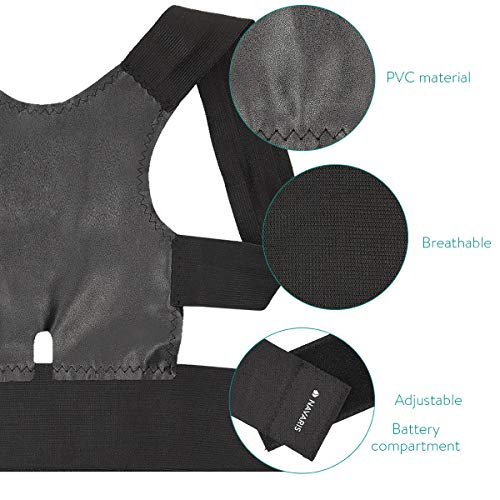 Navaris corrector de espalda - Corrector de postura para espalda y hombros - Soporte ajustable de espalda para hombres mujeres y niños S/M