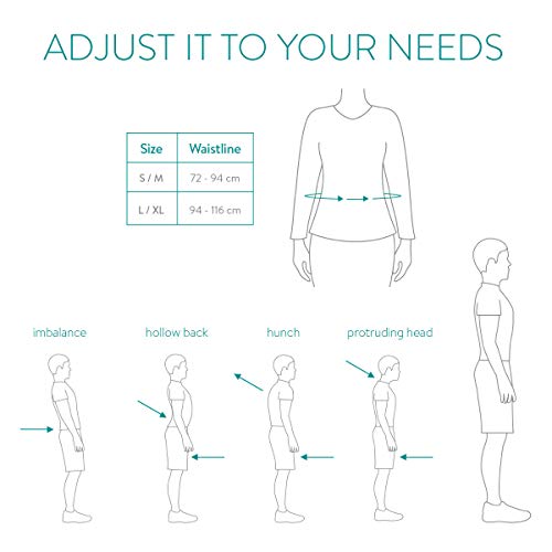 Navaris corrector de espalda - Corrector de postura para espalda y hombros - Soporte ajustable de espalda para hombres mujeres y niños S/M