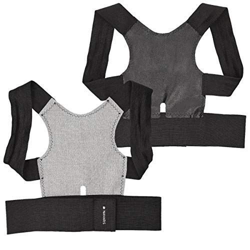 Navaris corrector de espalda - Corrector de postura para espalda y hombros - Soporte ajustable de espalda para hombres mujeres y niños S/M