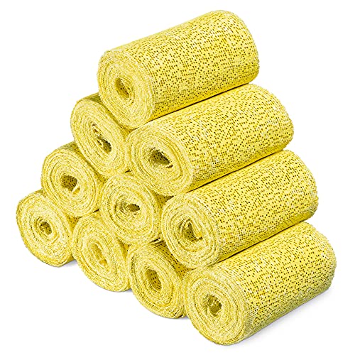 Navaris Vendas de yeso - 10x Venda de escayola para modelado - Vendaje para hacer moldes del cuerpo arte creativo - Vendas de 10 x 300 cm - Amarillo
