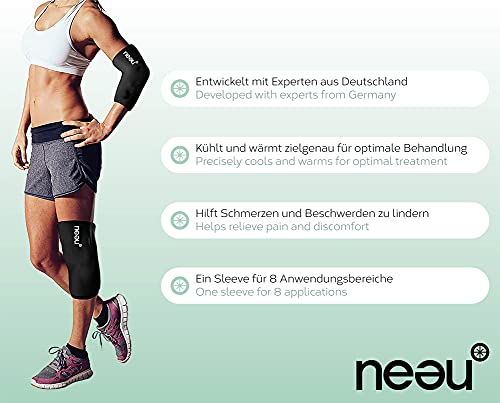 neeu® almohadillas de refrigeración de gel para rodillas, codos y articulaciones, terapia de calor y frío para el tratamiento del dolor para la regeneración (media)