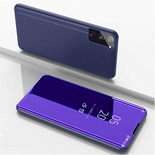 NEINEI Funda para Samsung Galaxy S21+/S21 Plus 5G,Funda Moda Flip Espejo Inteligente Caso,Vista Clara Cuero Carcasa con Soporte Protección Case Cover para Samsung Galaxy S21+/S21 Plus 5G,Morado