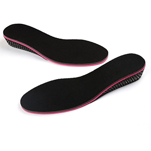 New Healifty Par de Plantillas para Pie Plano Plantillas para Zapatos con Alzas Elevadora de EVA Invisible para Mujer y Hombre Negro y Rojo 3CM