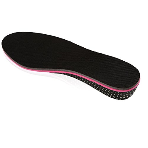 New Healifty Par de Plantillas para Pie Plano Plantillas para Zapatos con Alzas Elevadora de EVA Invisible para Mujer y Hombre Negro y Rojo 3CM