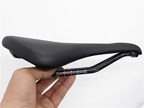 NIMUDU Sillin Bicicleta Montaña PU + Fibra de Carbono de una Silla montaña del Camino MTB Bicicleta Silla for Hombre en Bicicleta de una Silla Trail Carreras Confort Asiento Rojo Blanco