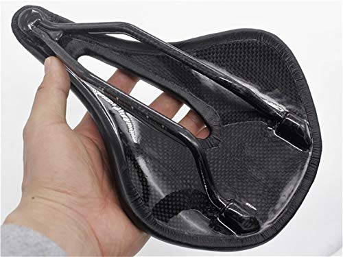 NIMUDU Sillin Bicicleta Montaña PU + Fibra de Carbono de una Silla montaña del Camino MTB Bicicleta Silla for Hombre en Bicicleta de una Silla Trail Carreras Confort Asiento Rojo Blanco